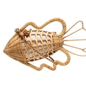 ARANAZ

Neutral Pesca Raffia Clutch Bag/Crosssbody In Neutrals